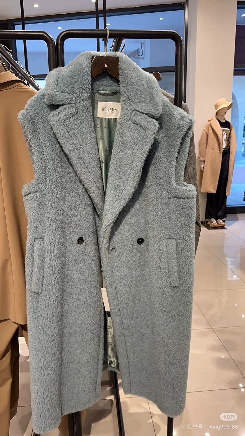 Max Mara Max Mara Blue Teddy Vest Coat Size S / US 4 / IT 40 - 5 Thumbnail