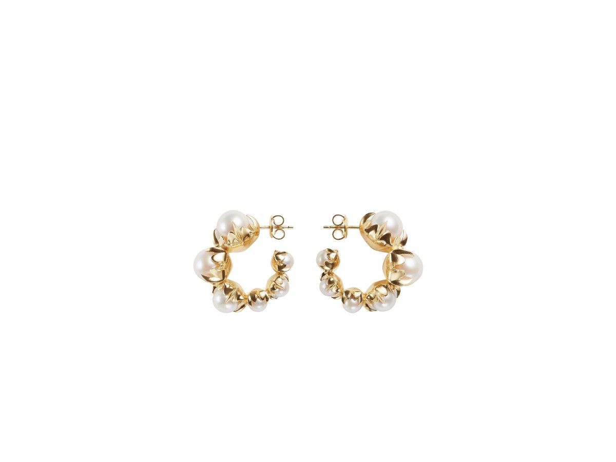 Bottega Veneta o1bcso1str0725 Size: OS / Sphere Hoop Earrings in Gold Size ONE SIZE - 1 Thumbnail
