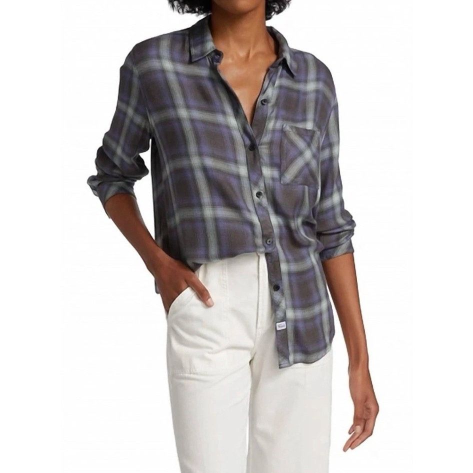 Rails Rails Hunter Blue Mint Ash Plaid Coastal Western Button Down Size M / US 6-8 / IT 42-44 - 4 Thumbnail