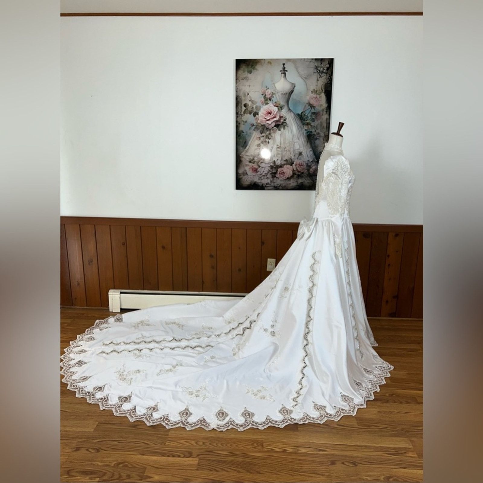 Vintage Gorgeous Vintage 90s White Satin Wedding Gown! Size XL / US 12-14 / IT 48-50 - 5 Thumbnail