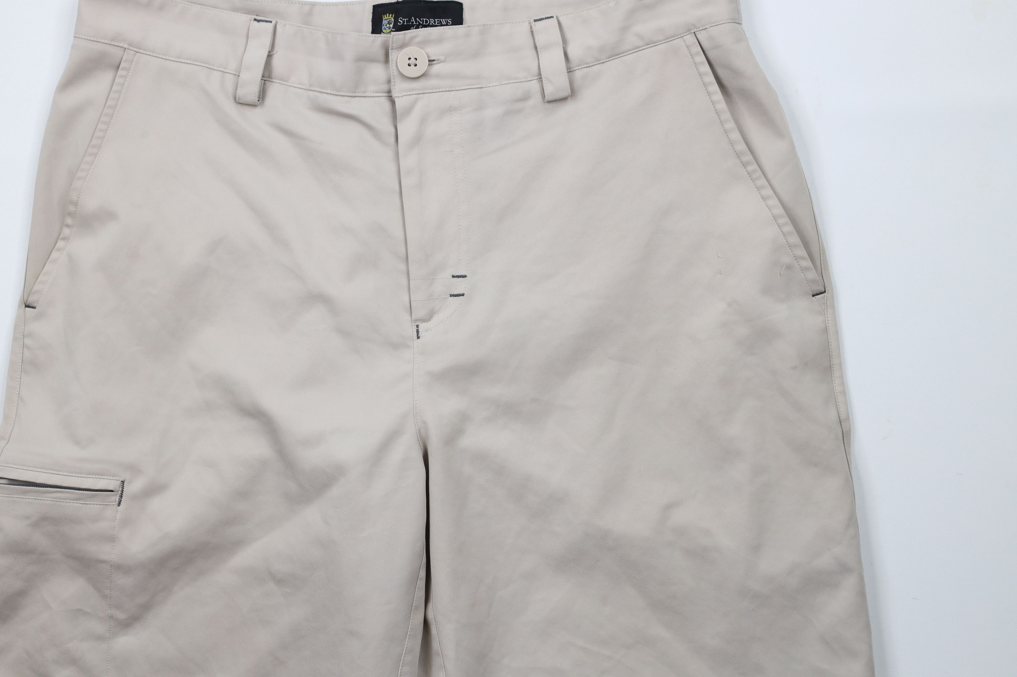 Vintage St Andrews of Scotland Course Golfing Chino Shorts Beige Size US 34 / EU 50 - 7 Thumbnail