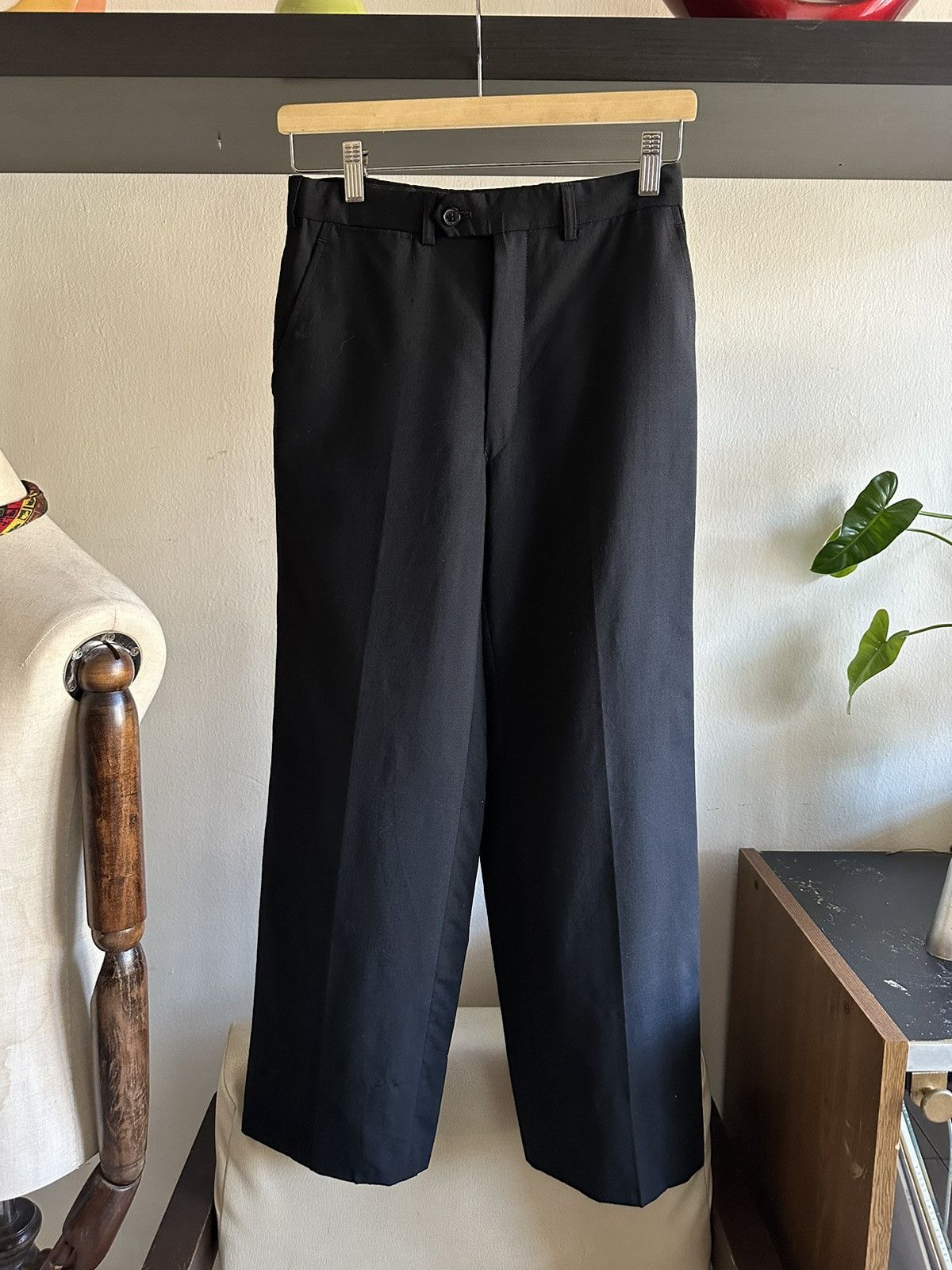 Yves Saint Laurent 1990s YSL Diffusion Homme Straight Leg Wool Pant Size US 27 - 7 Thumbnail