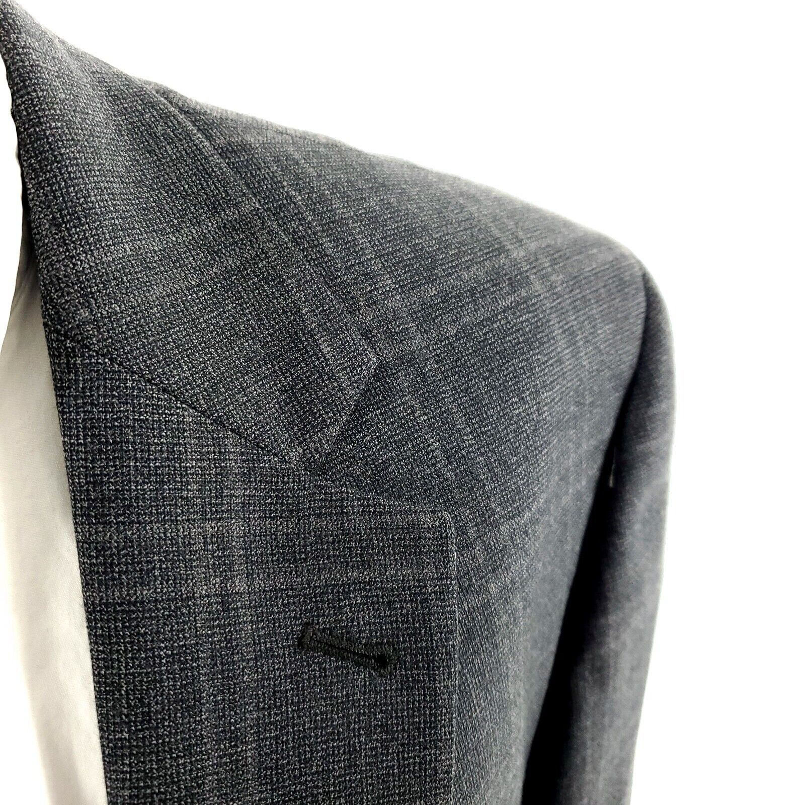 Jos. A. Bank Jos A Bank Signature Wool 2 Button Sport Coat 44L Gray Windo Size 44L - 2 Thumbnail