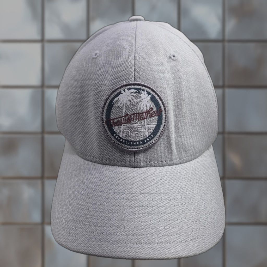 Vintage TravisMathew Yupoong Hat Cap Fitted Mens L Gray Flexfit Patch Beach Tropical Size ONE SIZE - 1 Thumbnail