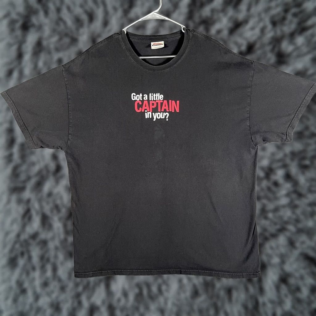 Hanes Hanes Captain Morgan Got a little CAPTAIN in you? Black XL Mens T-Shirt Graphic Print Crew Neck Short Sleeve Vintage No Size US XL / EU 56 / 4 - 1 Thumbnail