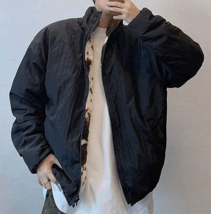 Japanese Brand × Vintage Vintage Hip Hop y2k Fluffy Wool Reversible Jacket Coat Size US XL / EU 56 / 4 - 5 Thumbnail