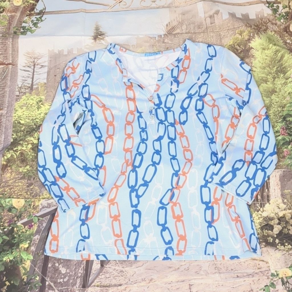 J.McLaughlin J. McLaughlin 3/4 sleeve chain link top size medium Size M / US 6-8 / IT 42-44 - 1 Thumbnail