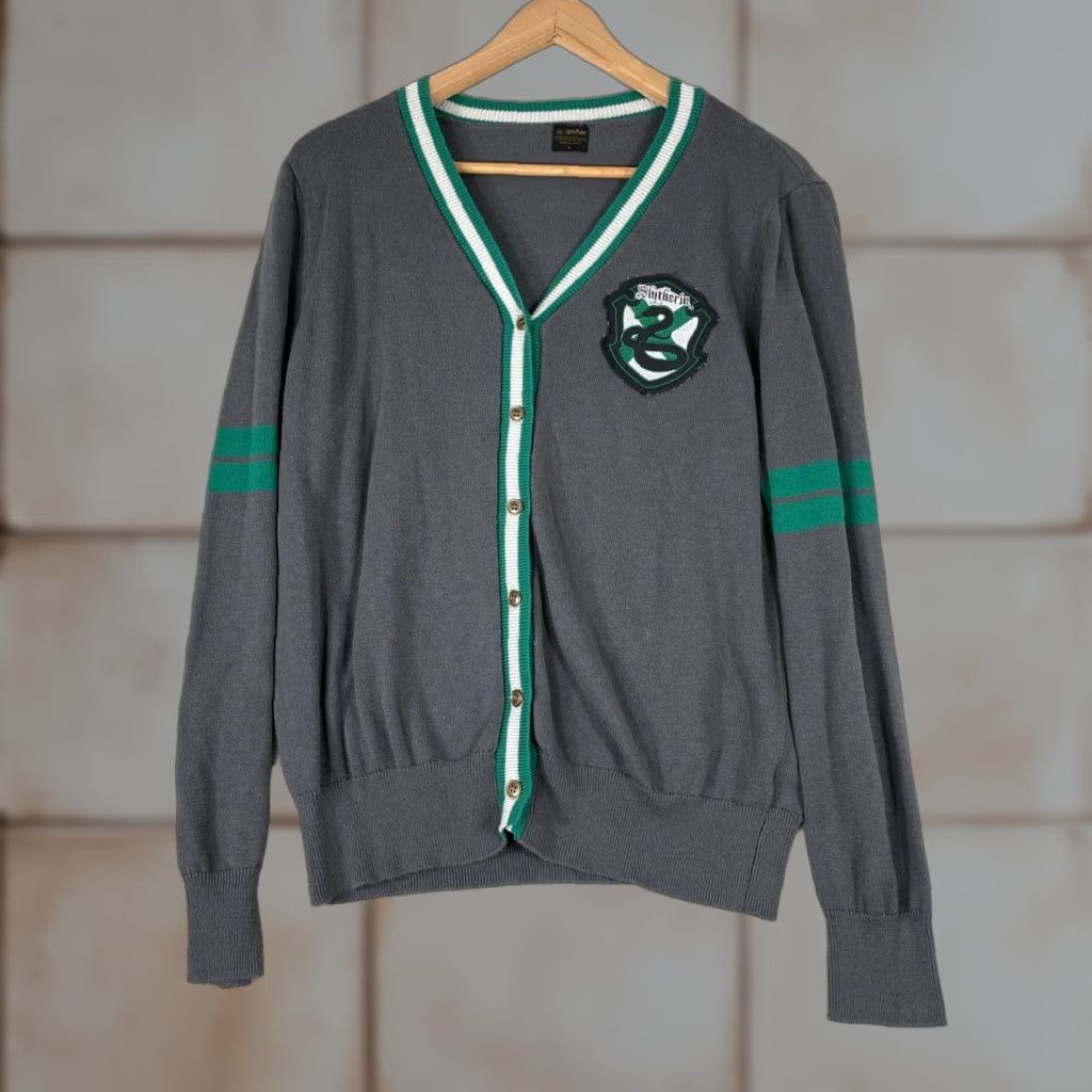 Vintage VINTAGE Harry Potter Cardigan Womens Large Gray Slytherin Varsity Sweater Hogwarts Size L / US 10 / IT 46 - 1 Thumbnail