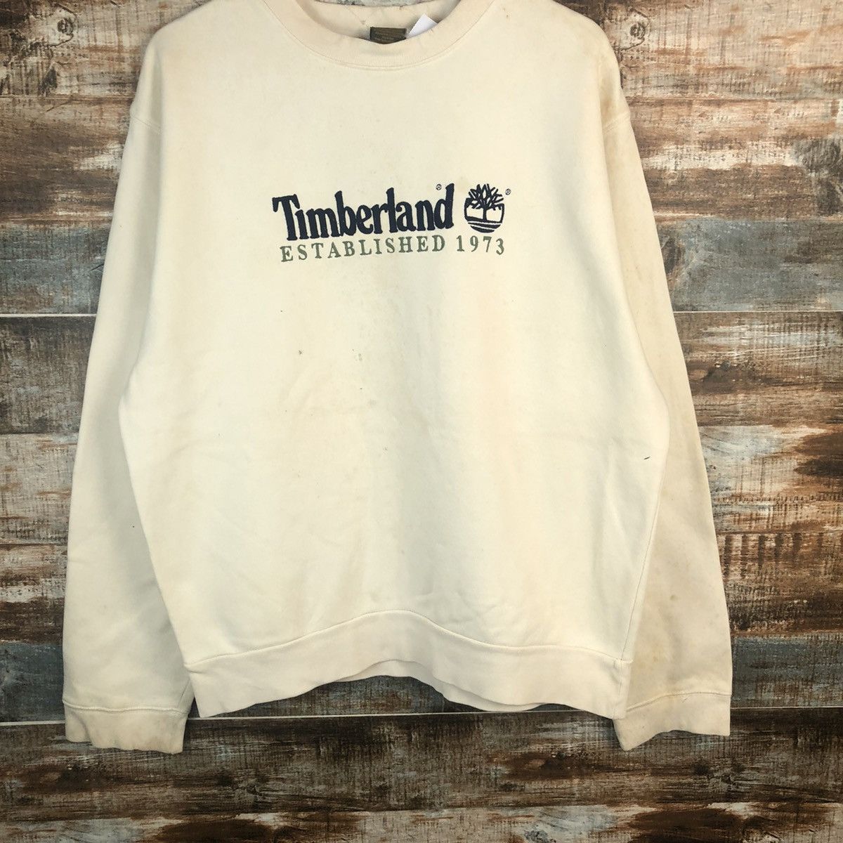 Timberland × Vintage Timberland White Sweatshirt #A1446 Size US L / EU 52-54 / 3 - 3 Thumbnail