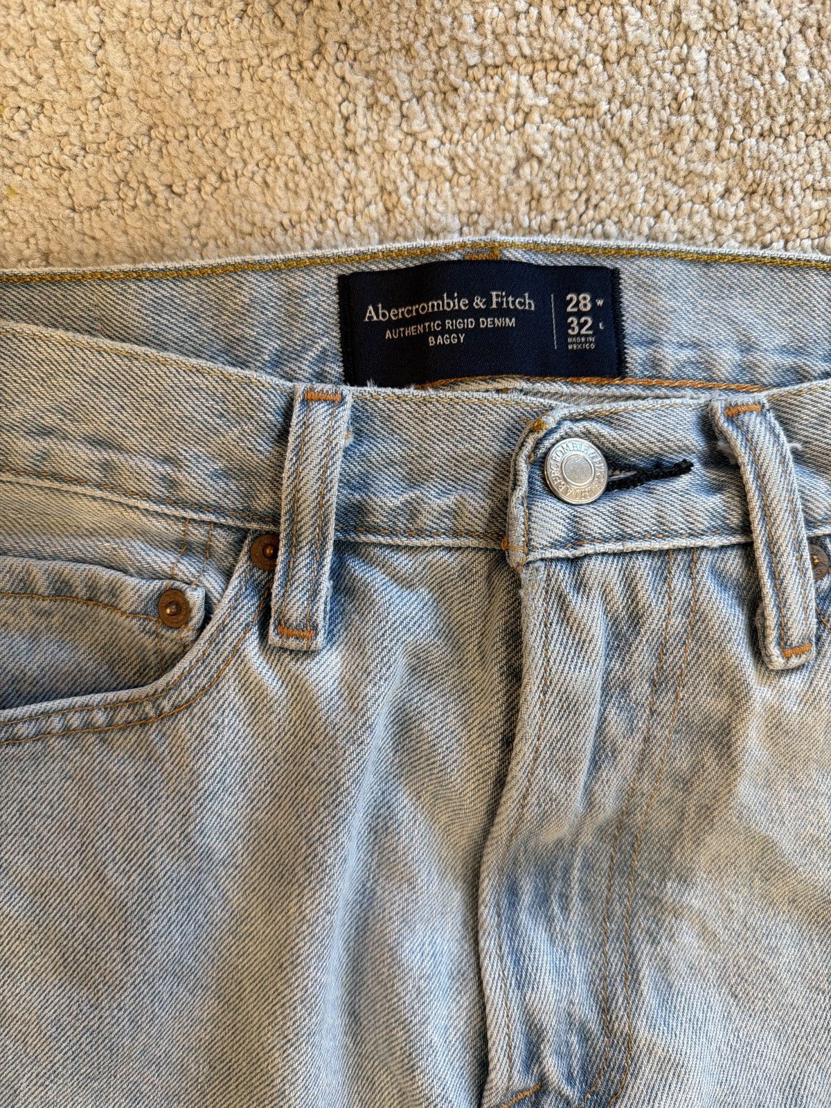 Abercrombie & Fitch Abercrombie Baggy Authentic Rigid Denim Jeans Size US 28 / EU 44 - 4 Thumbnail