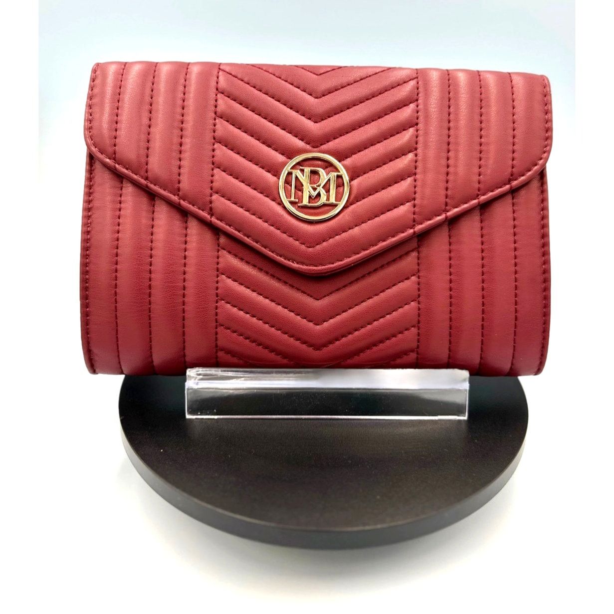 Badgley Mischka Badgley Mischka Crossbody Chevron Quilted Center Cover Wine Size ONE SIZE - 3 Thumbnail