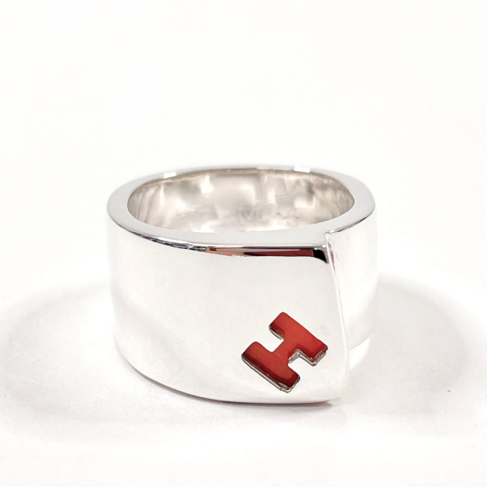 Hermes HERMES Candy Ring, Silver 925/Coral, Size 11, Women's Size ONE SIZE - 1 Thumbnail