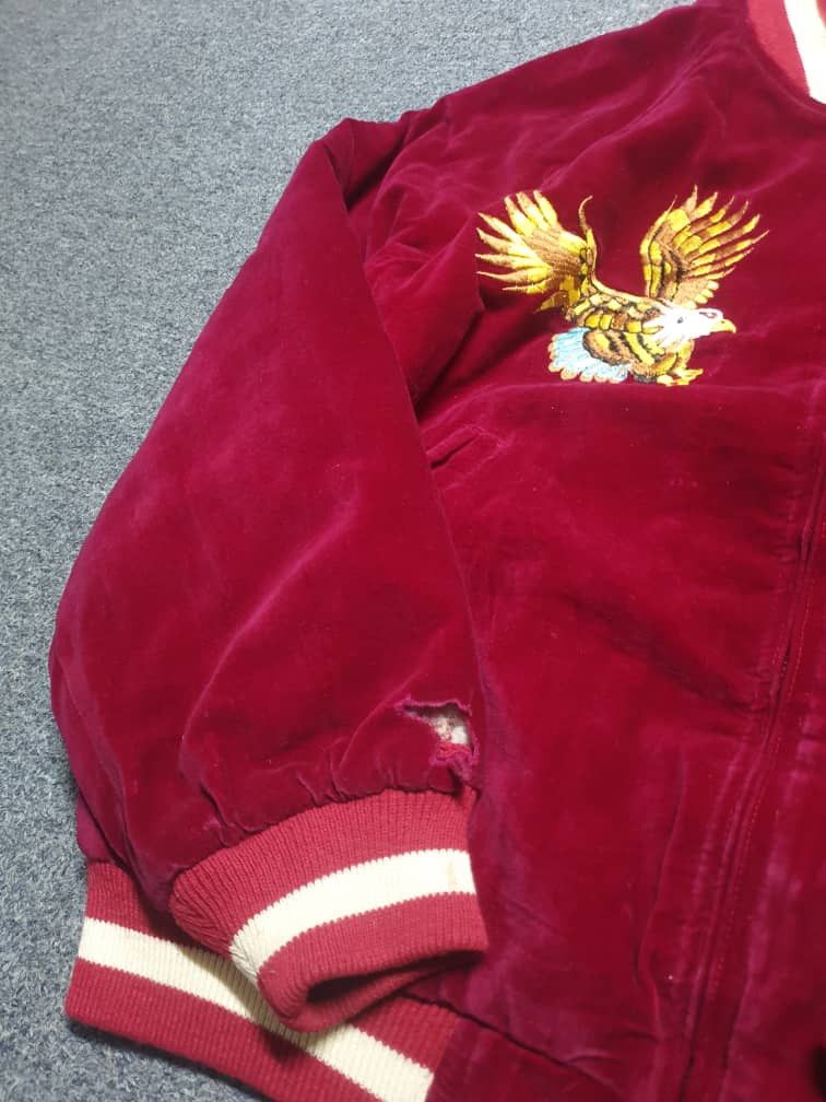 Japanese Brand 💥Vintage Eagle yokosuka acantara sukajan souvenir jacket Size US M / EU 48-50 / 2 - 11 Thumbnail
