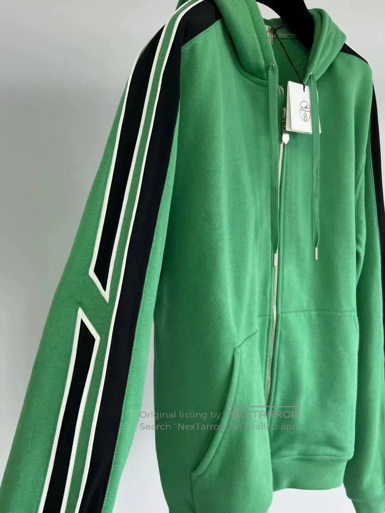 Hermes Hermes Green hooded zippered sweater Size US M / EU 48-50 / 2 - 3 Thumbnail