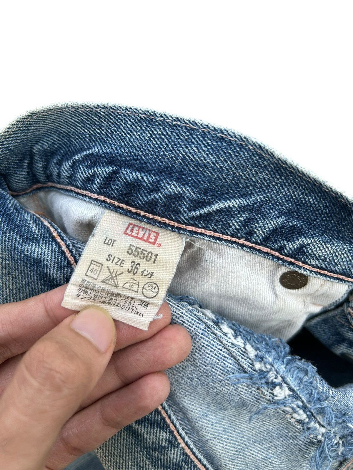 Kapital Thrashed Vintage Levis Big E Selvedge Denim Jeans Size US 34 / EU 50 - 10 Thumbnail