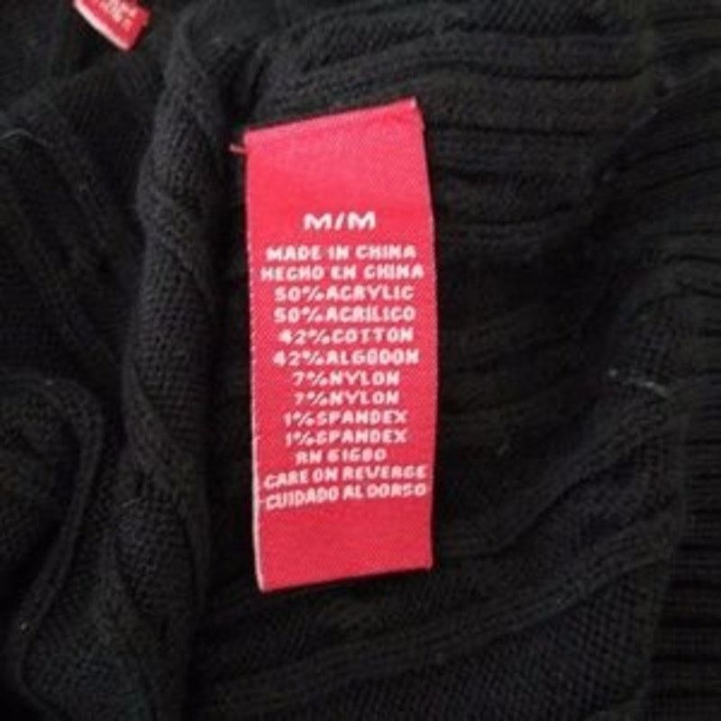 Other 525 Black Cable Knit 3/4 Pullover V-Neck Sweater Medium Size M / US 6-8 / IT 42-44 - 5 Thumbnail