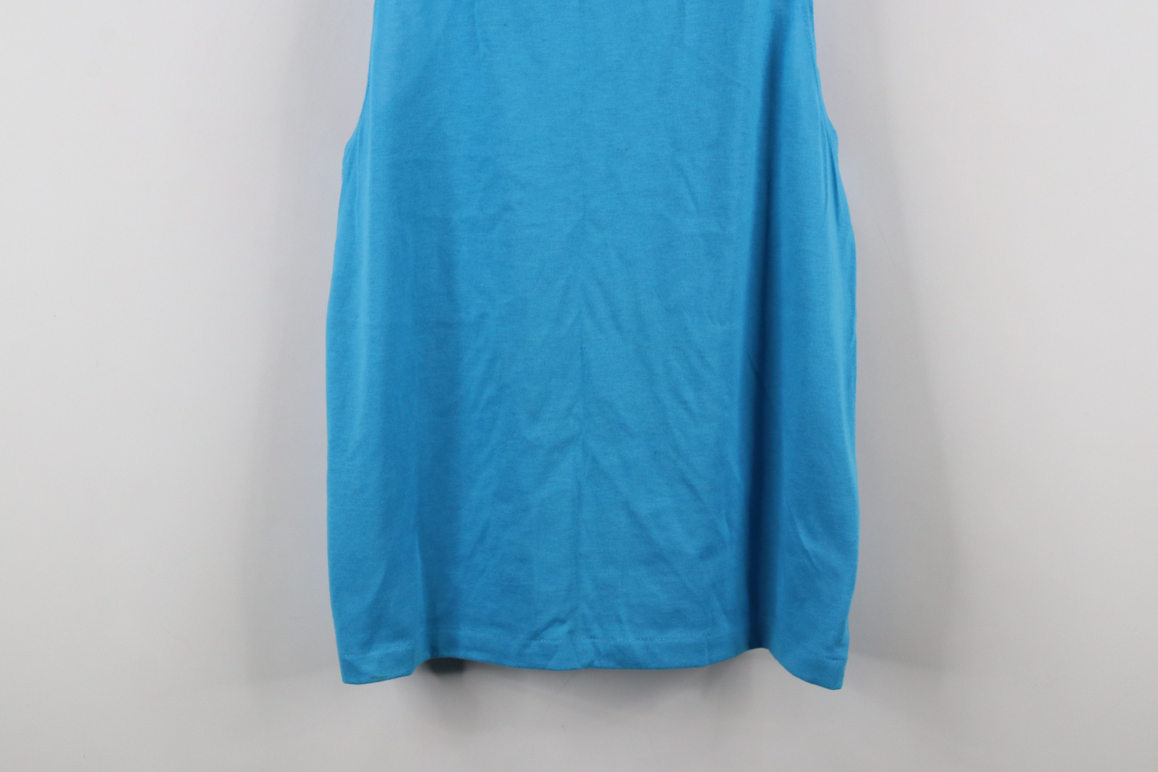 Vintage Vintage 90s Streetwear Blank Tank Top T-Shirt Blue USA Size US L / EU 52-54 / 3 - 3 Thumbnail