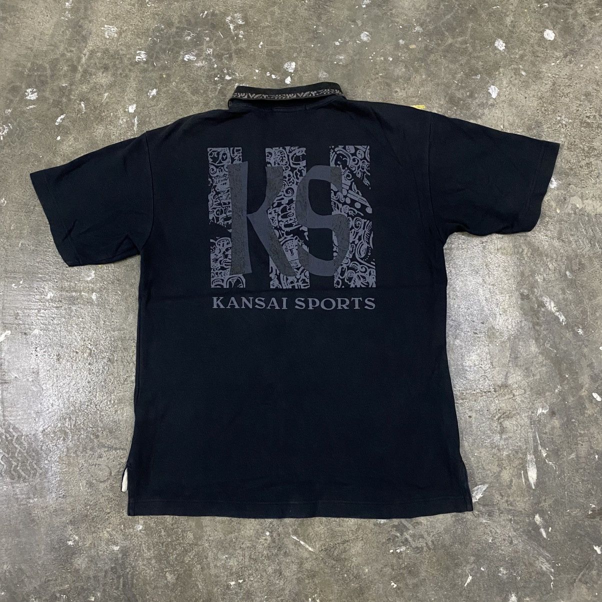 Kansai Yamamoto Vintage 80s Kansai Sport Dragon Polo Shirt Yohji Issey Japan Size US XL / EU 56 / 4 - 3 Thumbnail
