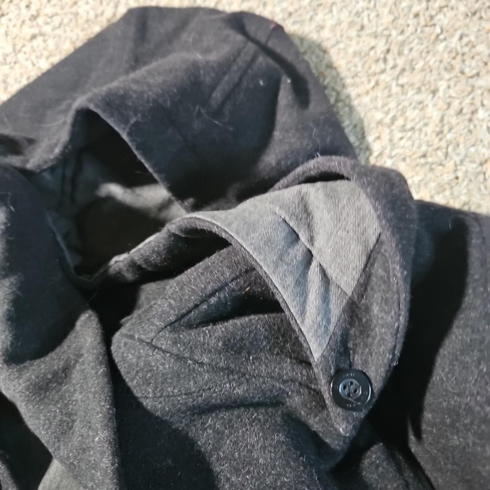 Liz Claiborne Claiborne Outerwear 100% Wool Pea Coat BUTTON NEEDS SEWING Size US M / EU 48-50 / 2 - 11 Thumbnail