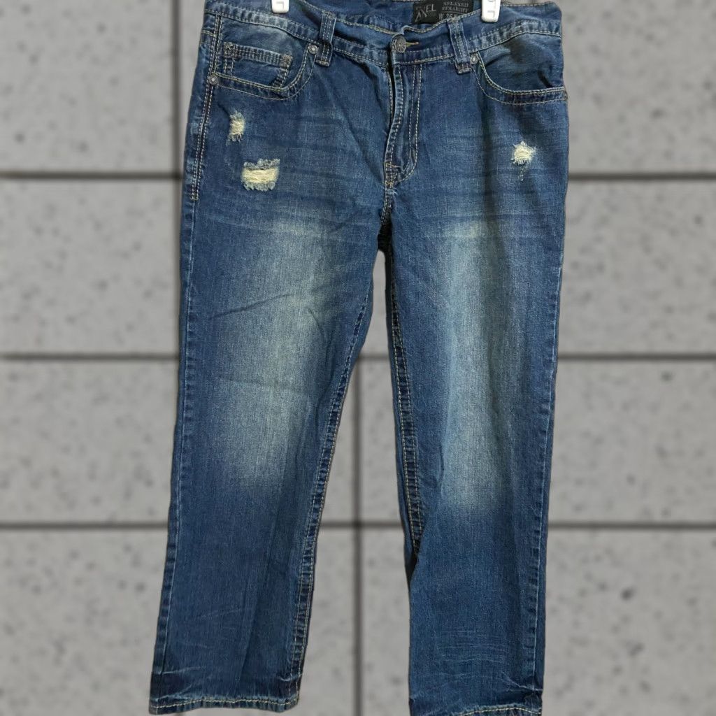 J Brand TK Axel Brand Men's Jeans Distressed Blue 36 x 30 Relaxed Straight Size US 36 / EU 52 - 1 Thumbnail