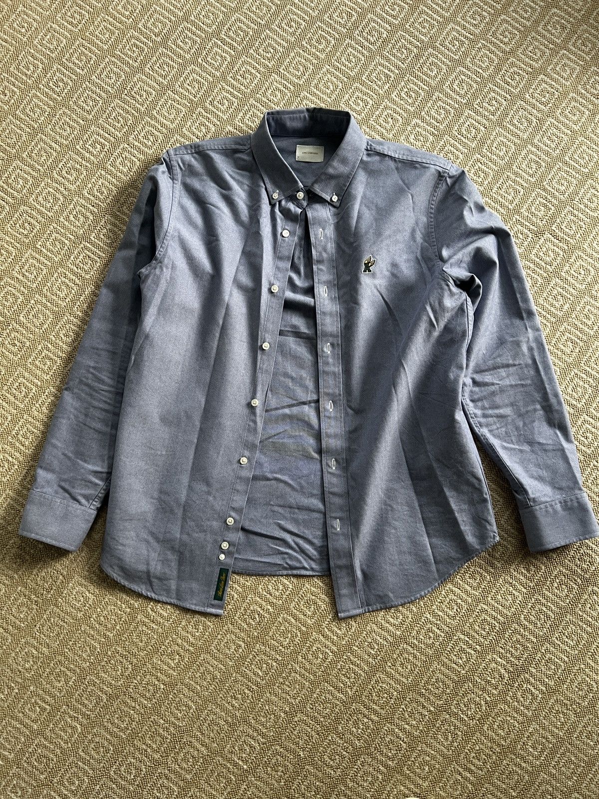 Aime Leon Dore AIME LEON DORE A-WING PATCH OXFORD SHIRT - SLATE BLUE Size US M / EU 48-50 / 2 - 1 Thumbnail