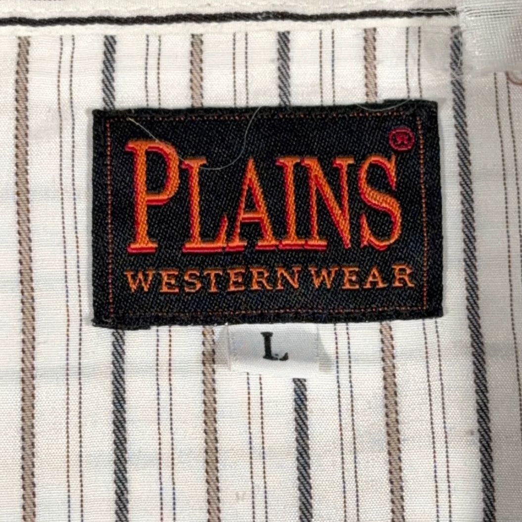 Vintage VINTAGE Plains Western Shirt Mens Adult Large White Striped Pearl Snap Cowboy 90s Size US L / EU 52-54 / 3 - 4 Thumbnail