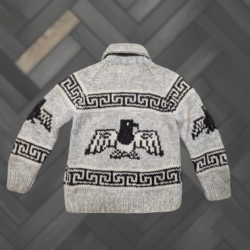 Vintage VINTAGE Kanata Cardigan Sweater S Mens Gray/Brown Wool Kangaroo Full Zip Stay warm 90s Eagle Thunderbird? Size US S / EU 44-46 / 1 - 1 Thumbnail