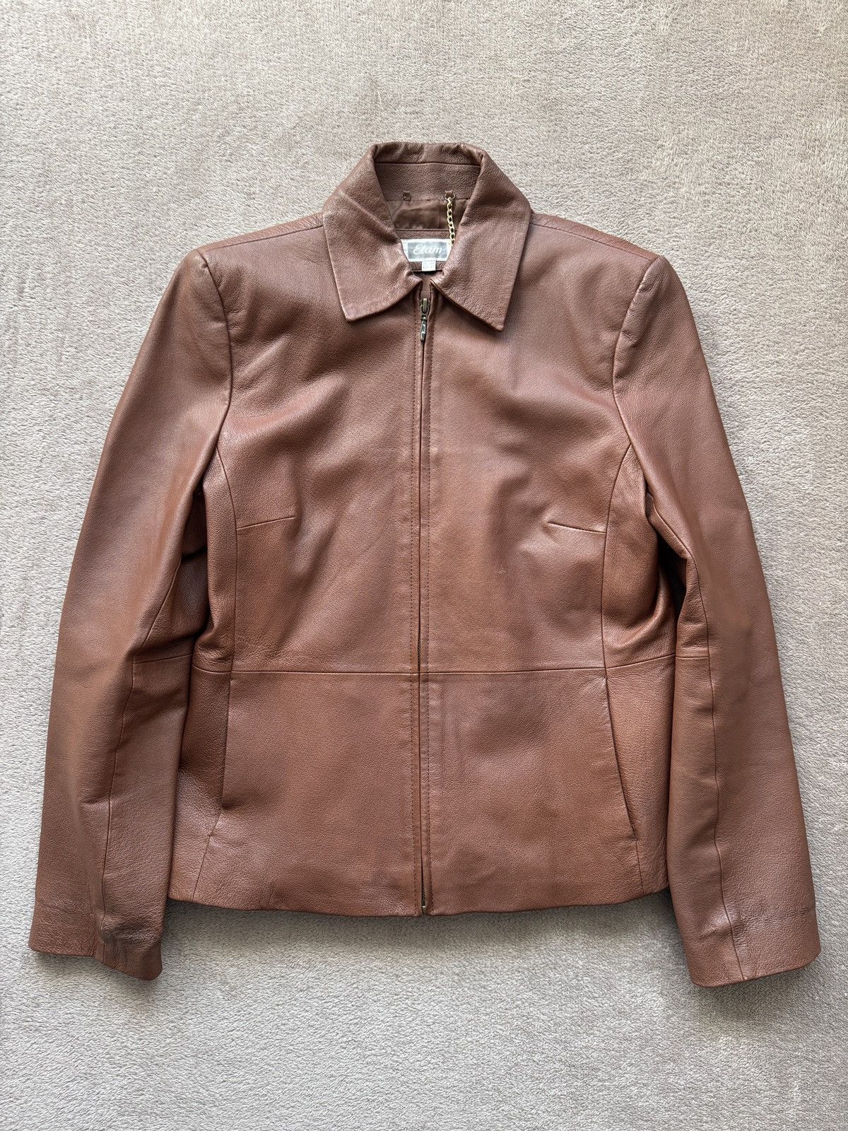 Genuine Leather Vintage Brown Leather Blazer Jacket Gucci Helmut Lang vibe Size L / US 10 / IT 46 - 1 Thumbnail