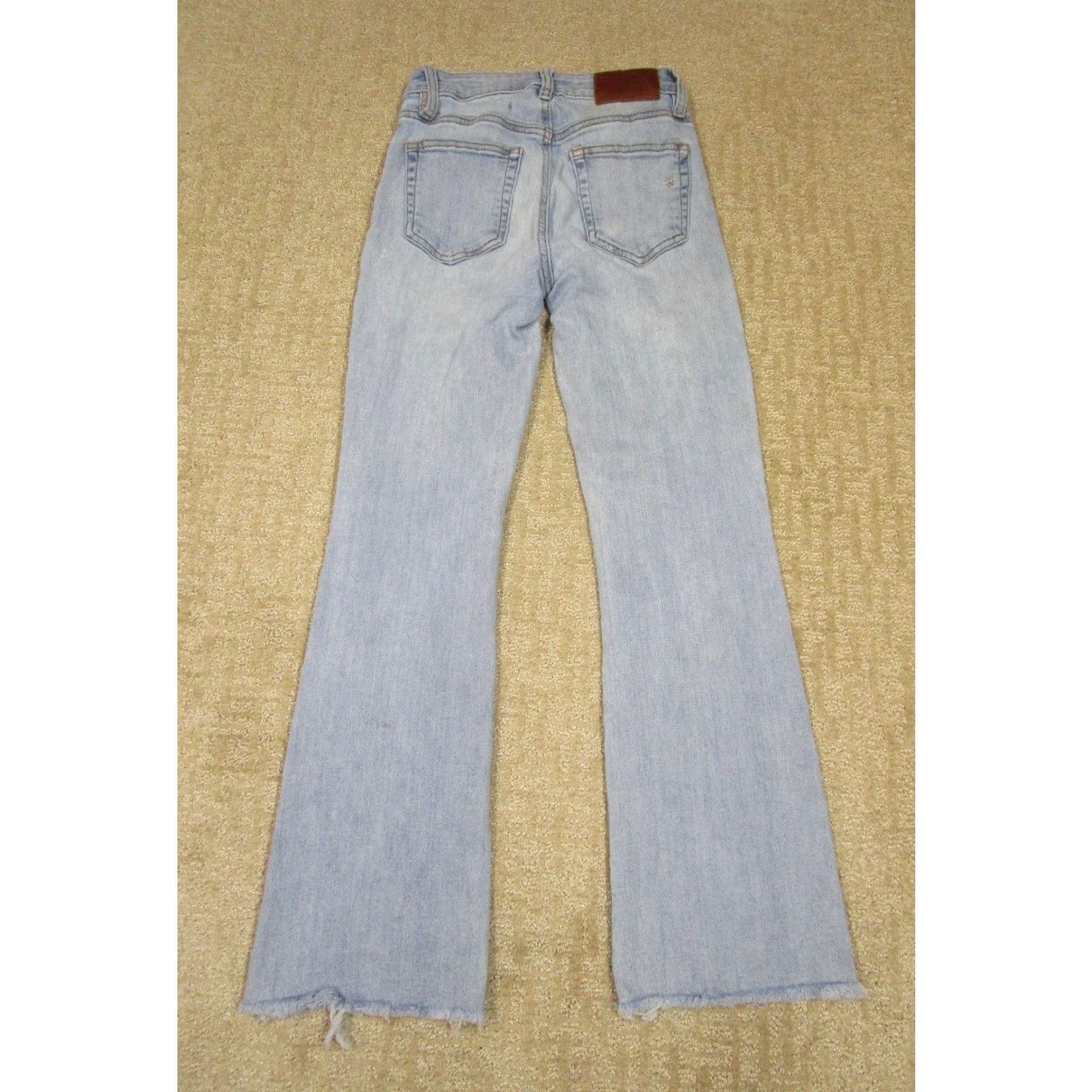 Vintage Hidden Jeans Women 24 Blue High Rise Flared Distressed Light Wash Fray Hem Pants 5-Pocket Denim Slim Regular Blue "" Size 42" / US 20 - 3 Thumbnail