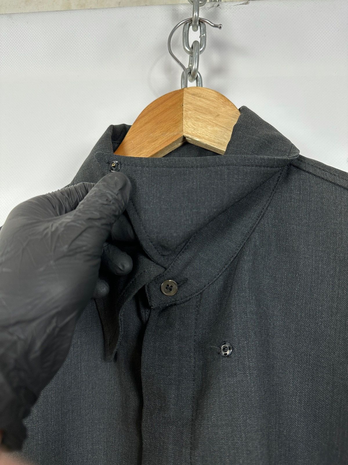 Prada Vintage Prada Technical Zip/Button Wool Shirt Size US L / EU 52-54 / 3 - 11 Thumbnail