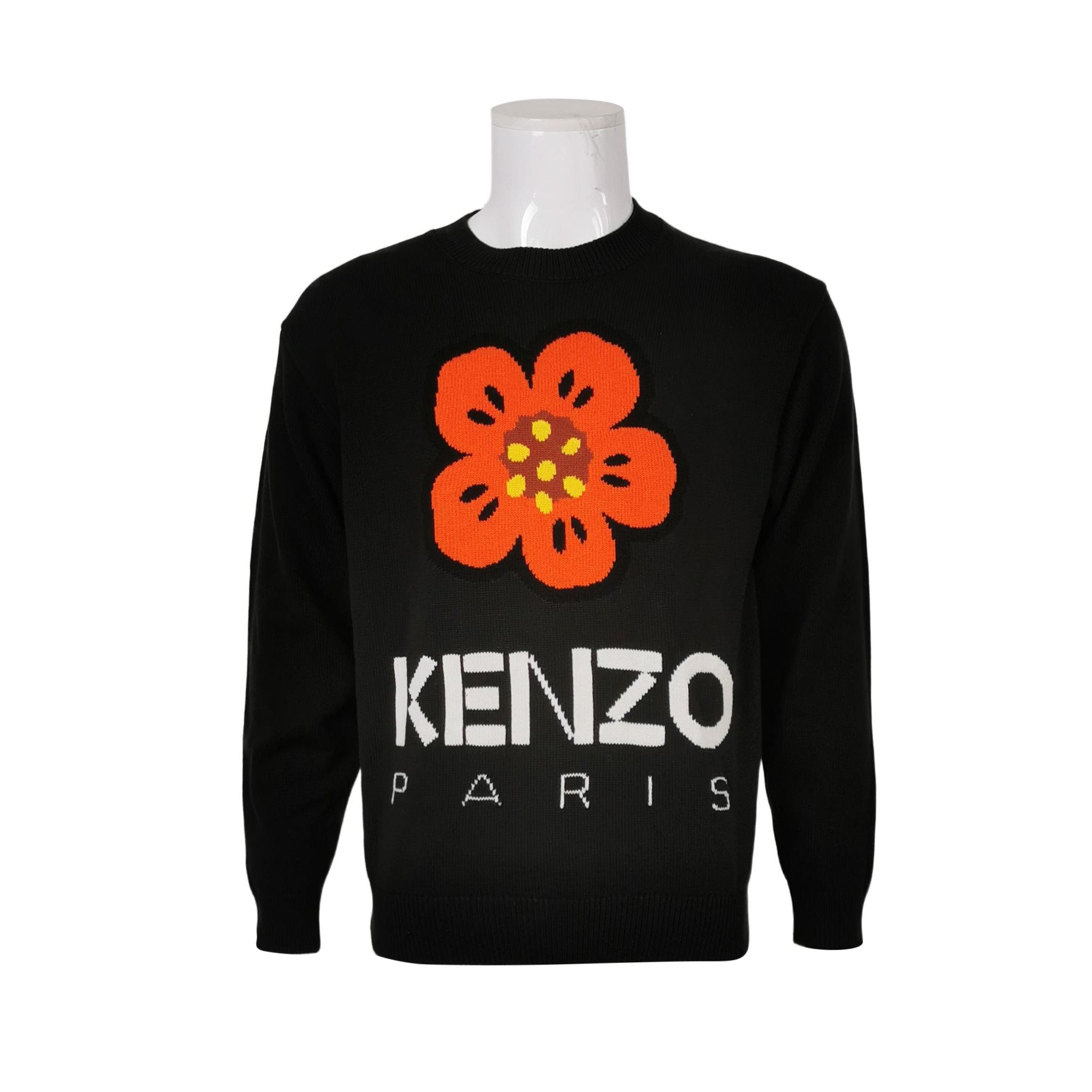 Kenzo Kenzo S Cotton Round Neck Flower Logo Sweater Size US S / EU 44-46 / 1 - 1 Thumbnail