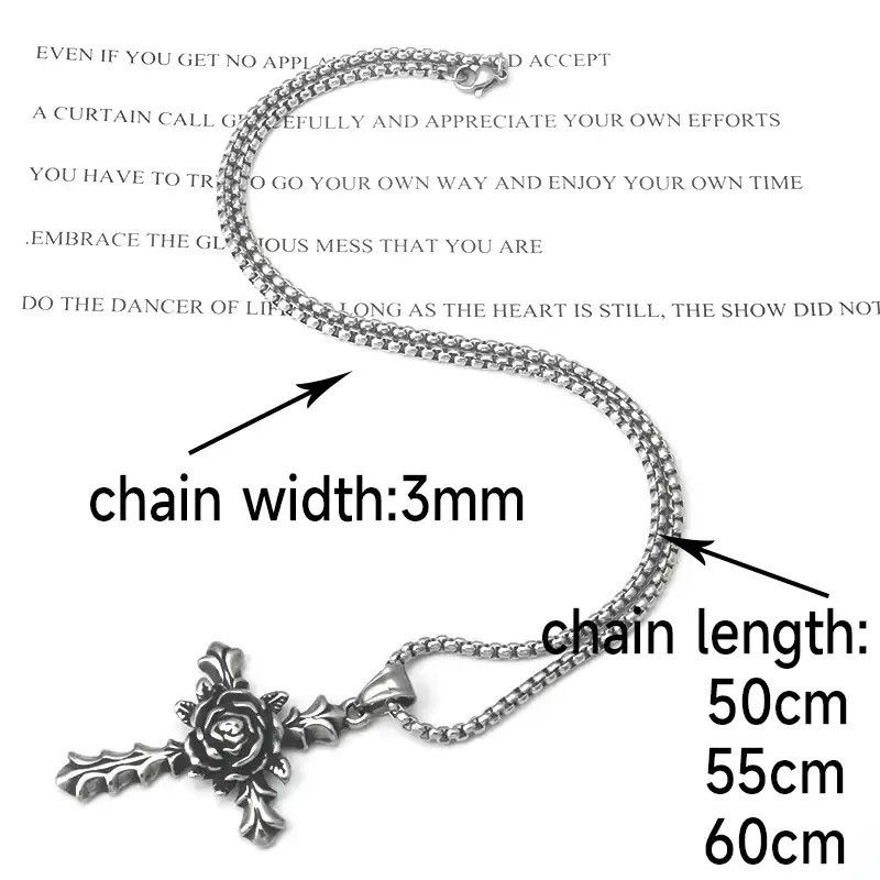 Jewelry Gothic Rose Cross Necklace Size ONE SIZE - 3 Thumbnail