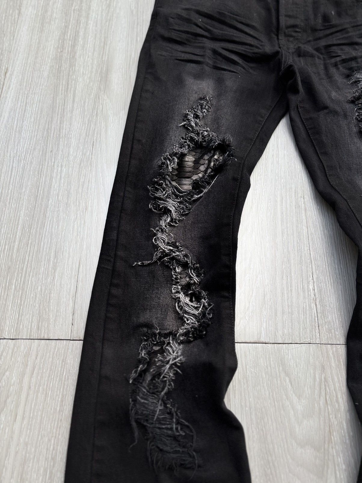 PARANOID extra long distressed flare jeans