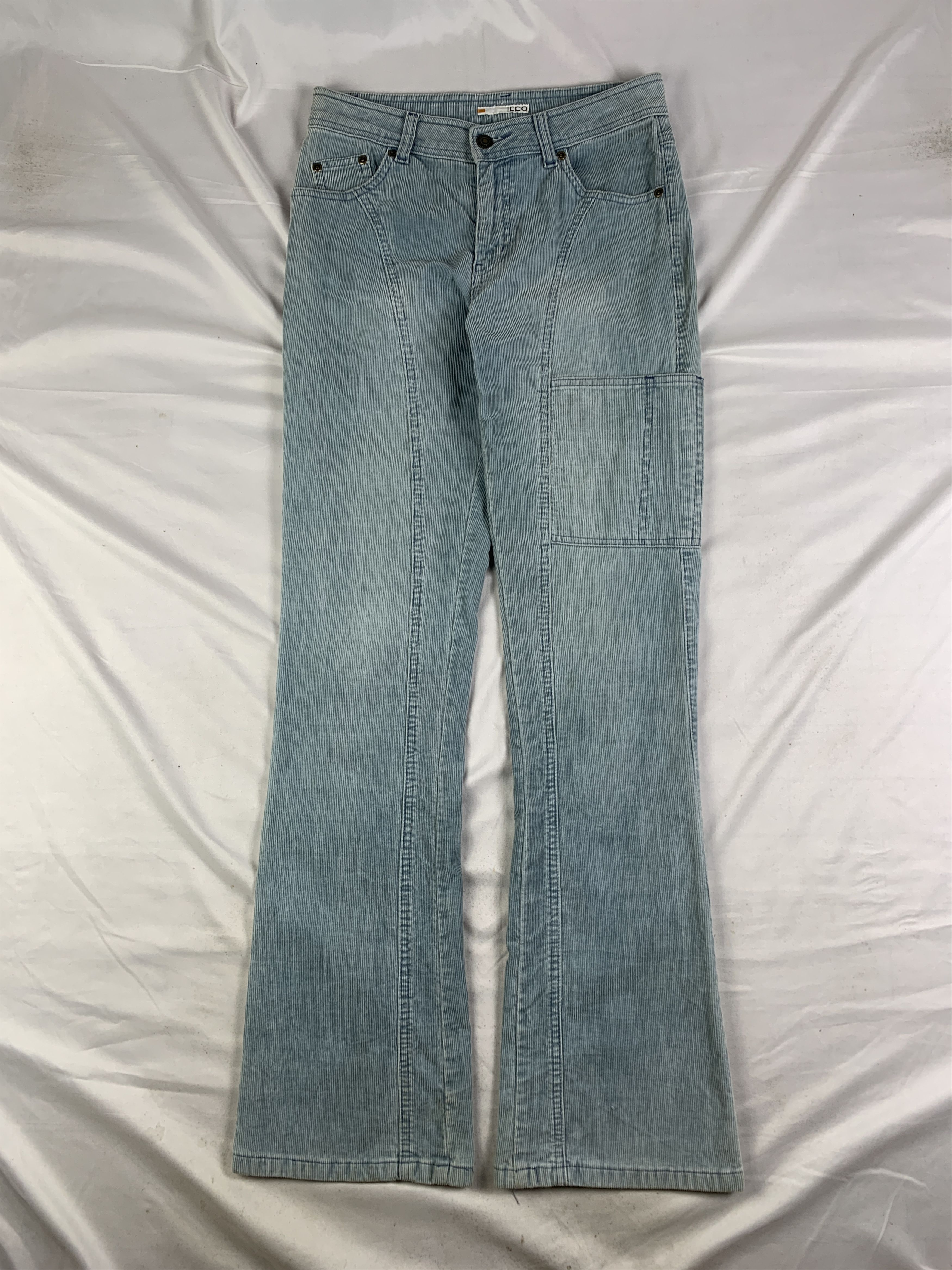 Japanese Brand ikka Baby Blue Corduroy Boot Cut Flare Pants (30) Size 30" / US 8 / IT 44 - 1 Thumbnail