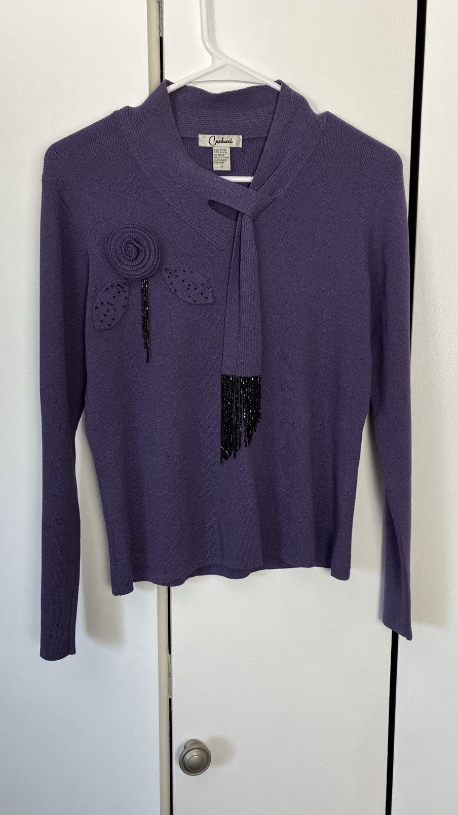 Other Carducci Womens Flower Beaded Stems Sweater Size M / US 6-8 / IT 42-44 - 1 Thumbnail