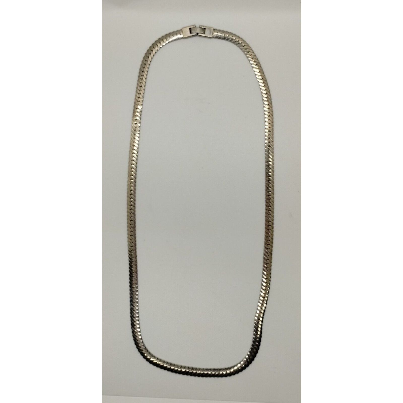 Vintage Silver Tone Herring Bone Chain Necklace - Faux Size ONE SIZE - 1 Thumbnail