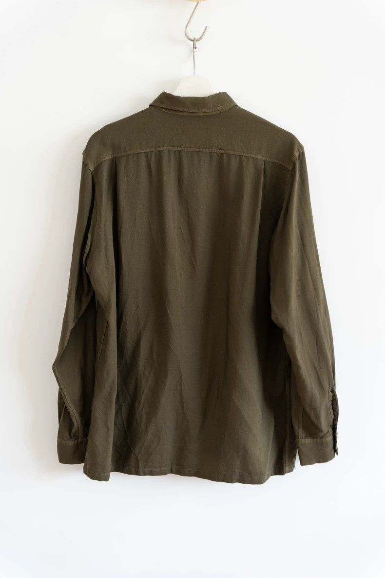 Yohji Yamamoto Yohji Yamamoto 98aw Olive Green Wool Shirt 2502-Nextarrow Size US M / EU 48-50 / 2 - 2 Thumbnail