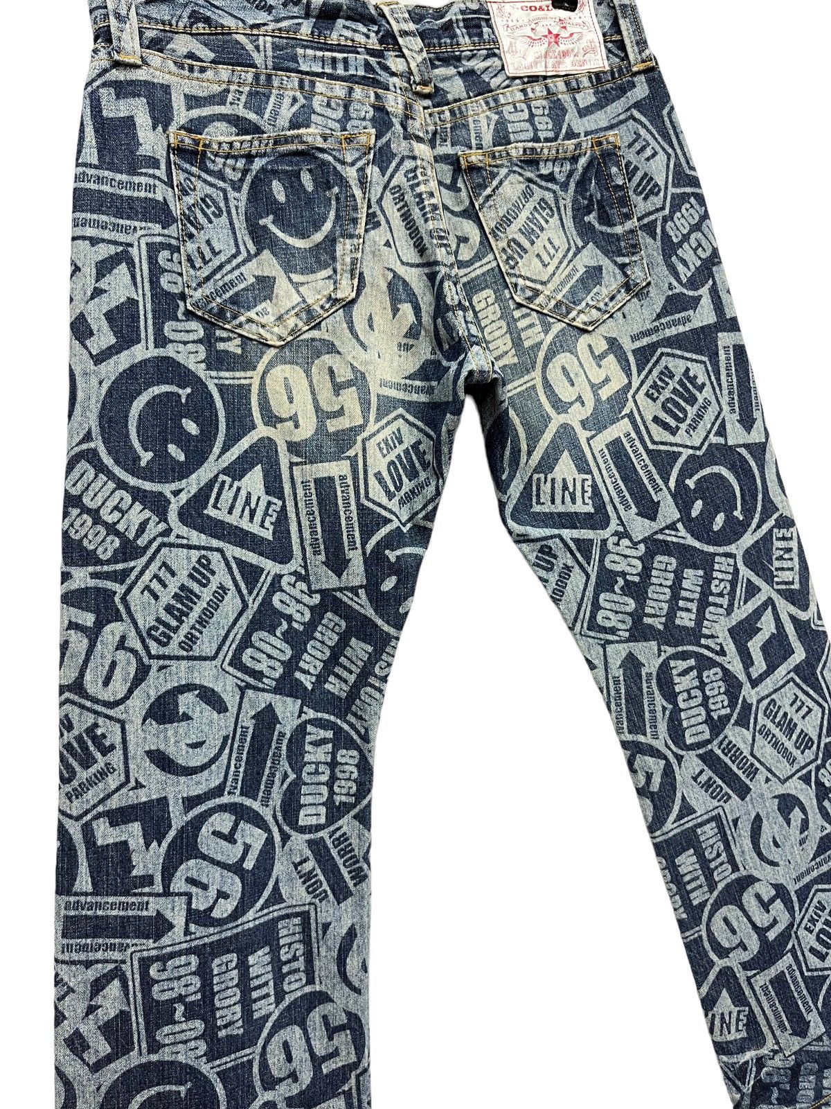 Japanese Brand 😃90’s CO&LU All Over Print Kapital Smiley Legitimate Denim Size US 33 - 1 Thumbnail