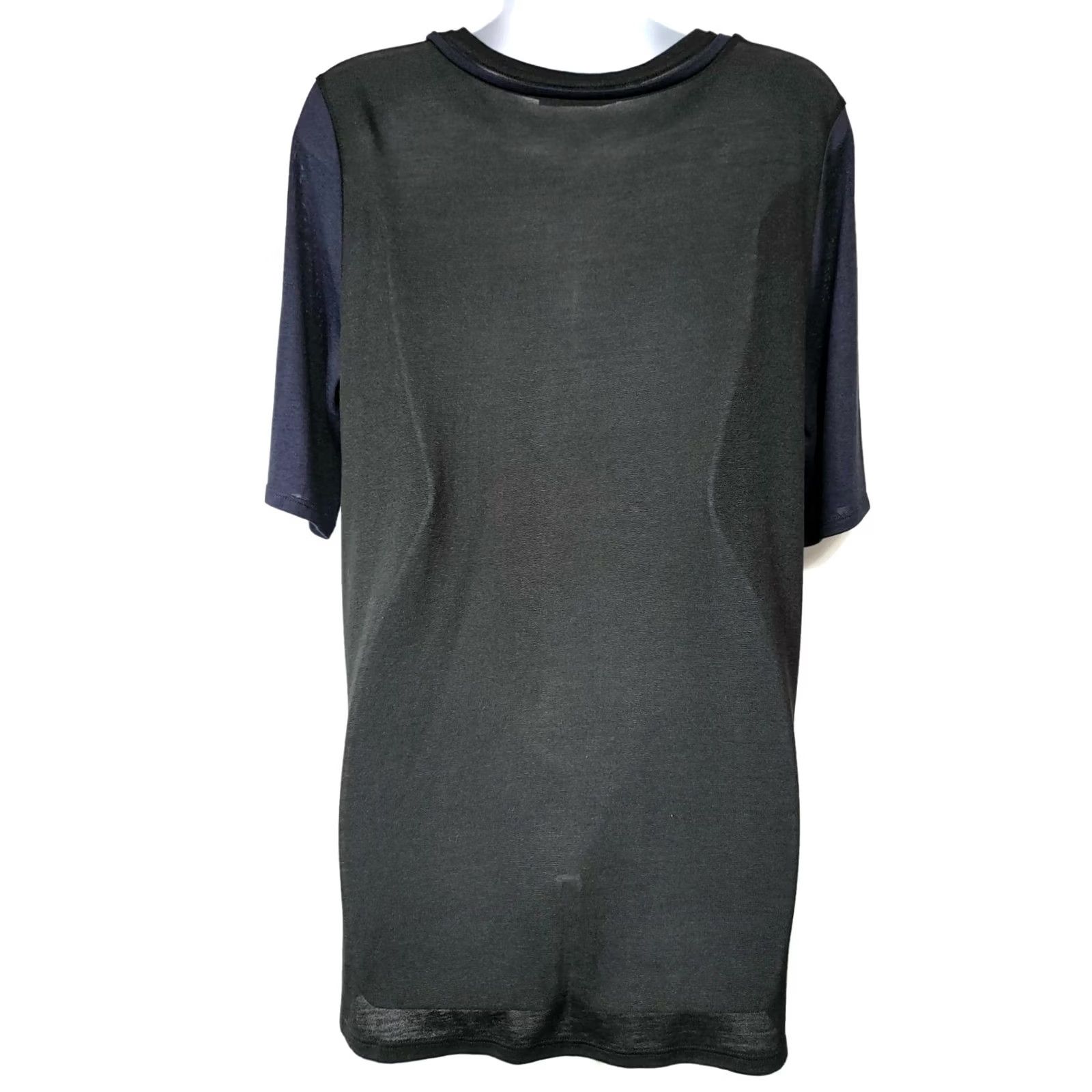 Vince Vince Womens Crew Neck Short Sleeve Tunic Knit Tee Blue Black sz M Size 32" / US 10 / IT 46 - 2 Thumbnail