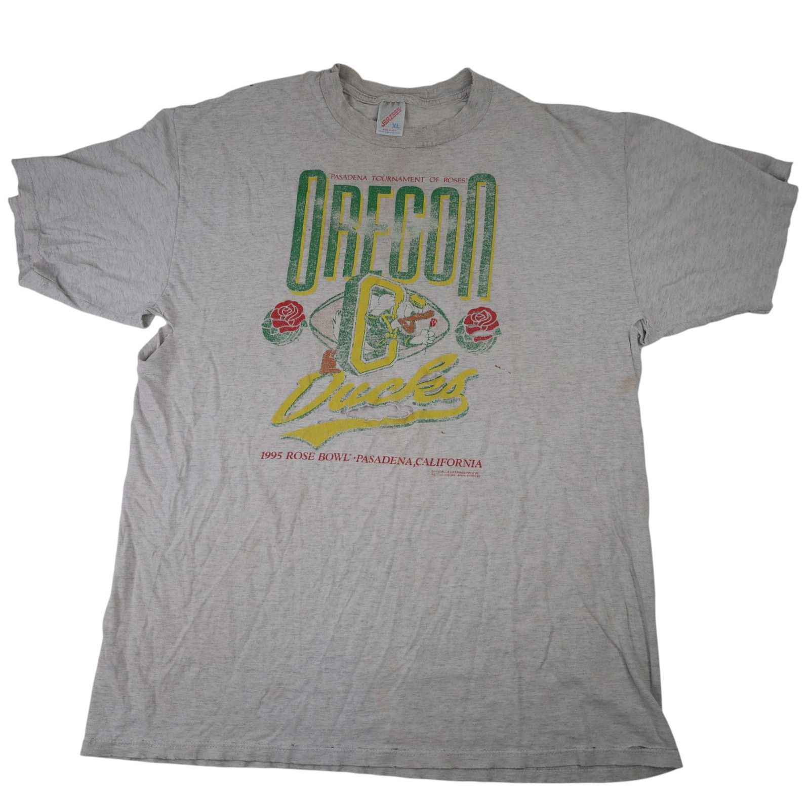 Vintage VTG Distressed UO 1995 Rose Bowl Graphic T Shirt Size US XL / EU 56 / 4 - 1 Thumbnail