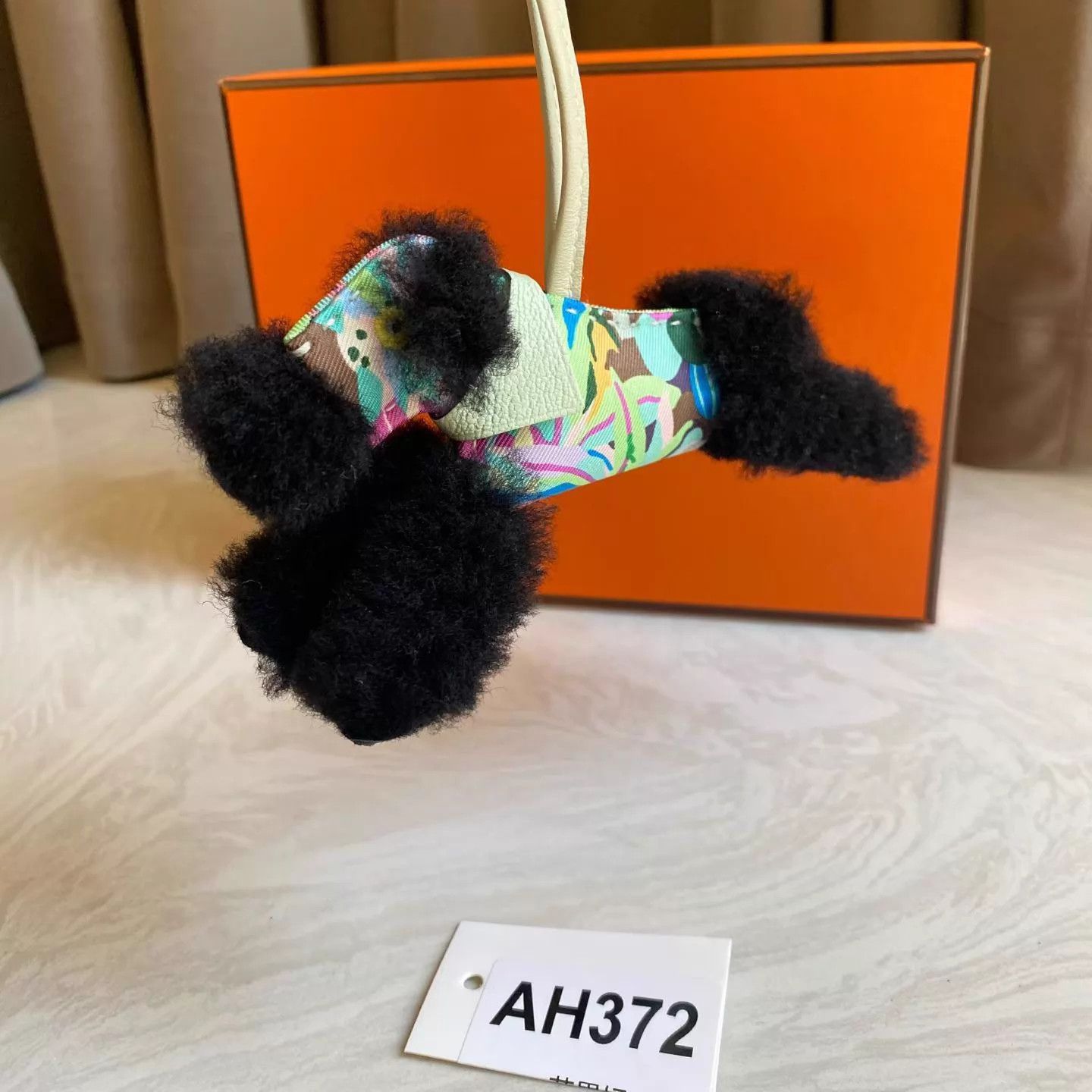 Hermes Hermes Graff Plush Dog Charm B Stamp Canvas & Lamb Wool AH372 Size ONE SIZE - 6 Thumbnail