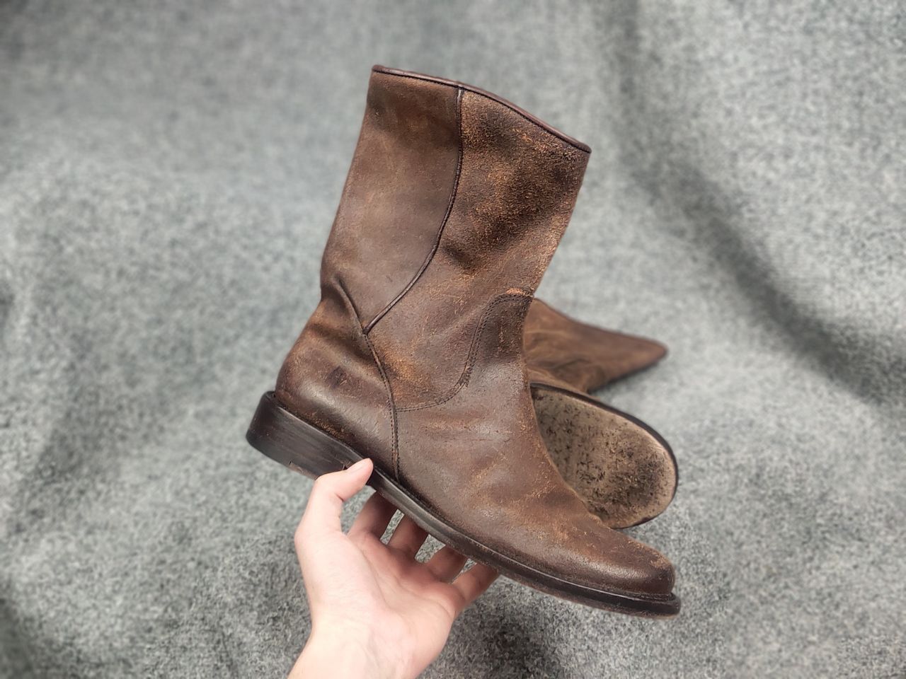 Daniele Alessandrini Alessandrini Vintage Brown Leather Boots Zip Carol Styl Rick Size US 9 / EU 42 - 17 Thumbnail
