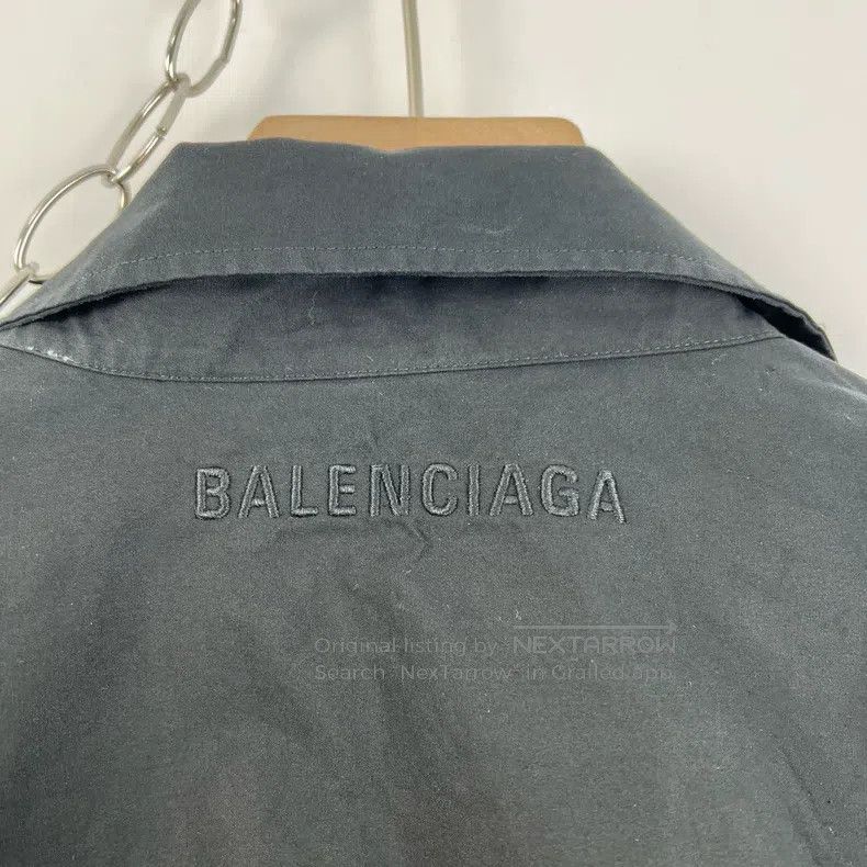 Balenciaga Balenciaga Irregular Embroidered Logo Black Shirt Size XS / US 0-2 / IT 36-38 - 6 Thumbnail