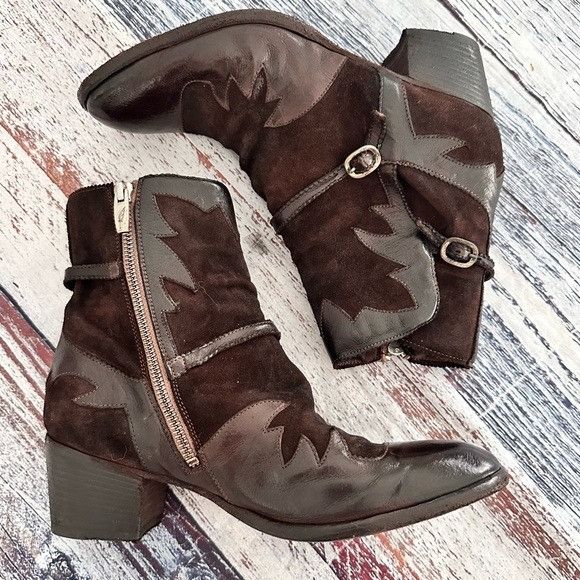 Vintage I.N.K. Shoes Vintage Brown Leather and Suede Western Style B Size US 7.5 / IT 37.5 - 1 Thumbnail
