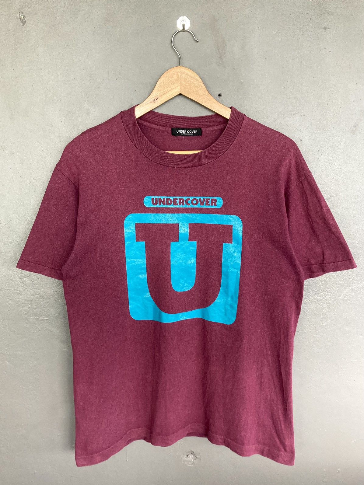 image of 1995 Undercover U Logo Tee in Wine, Men's (Size Medium)