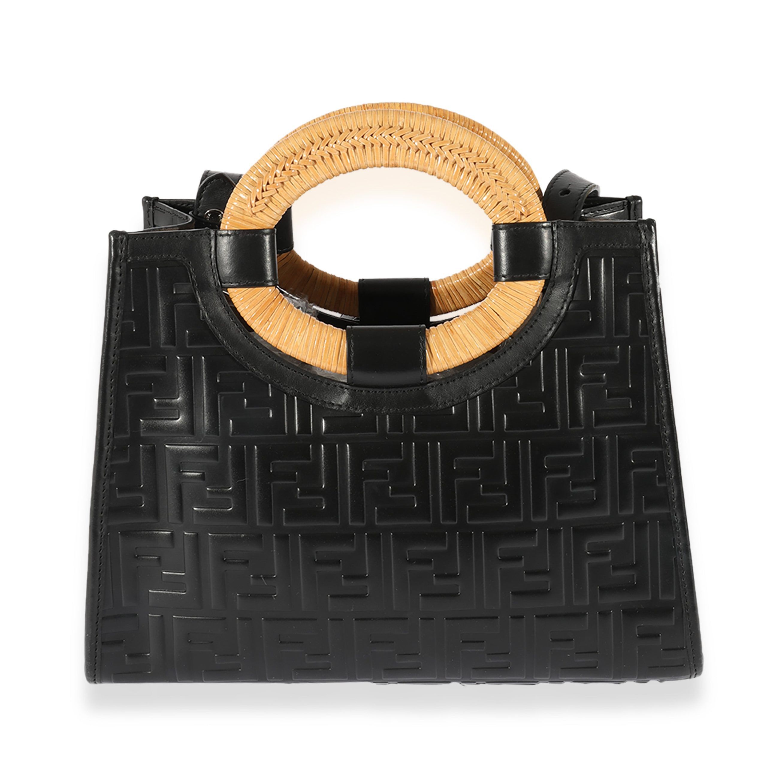 Fendi Leather Small FF Runway 1974 Tote Black