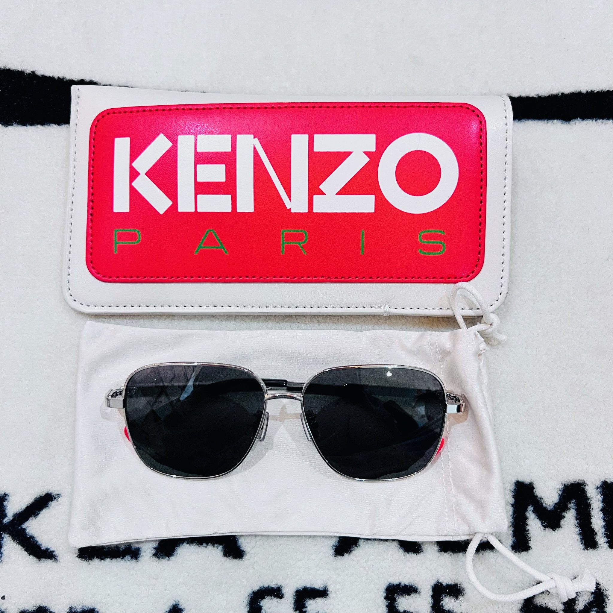 Store Kenzo Kenzo 16a Gg Kenzo 16A Metal Frame Rectangular Aviator