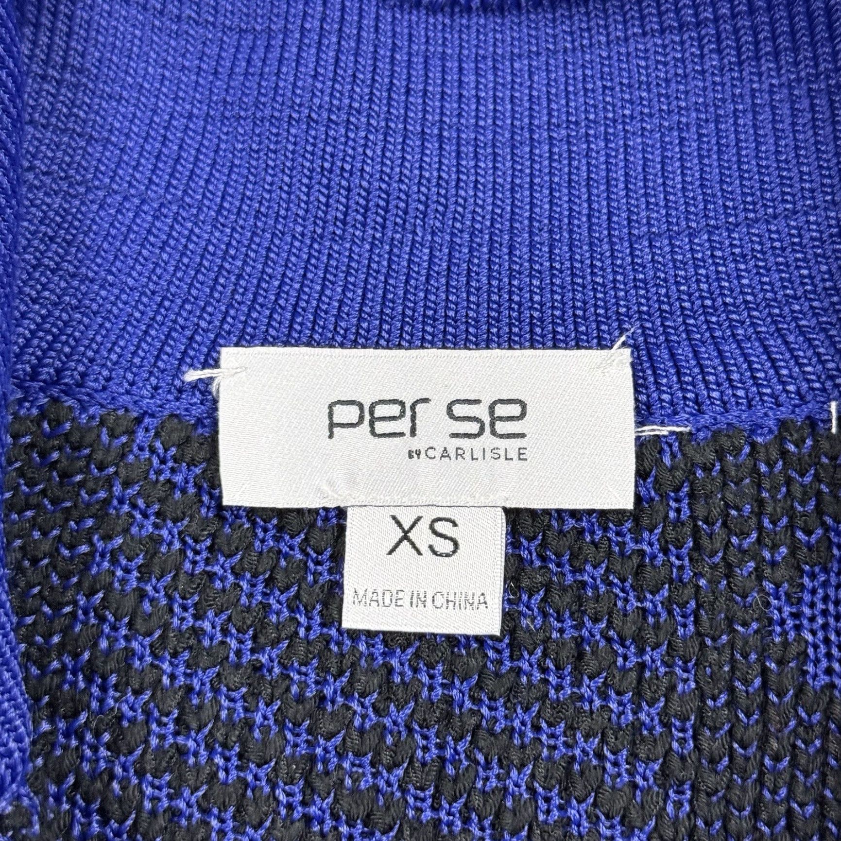 Vintage VINTAGE Carlisle Women’s Zip Up Cardigan Sweater XS Long Sleeve Knit Blue Black 80s Classic Designer Size XS / US 0-2 / IT 36-38 - 4 Thumbnail