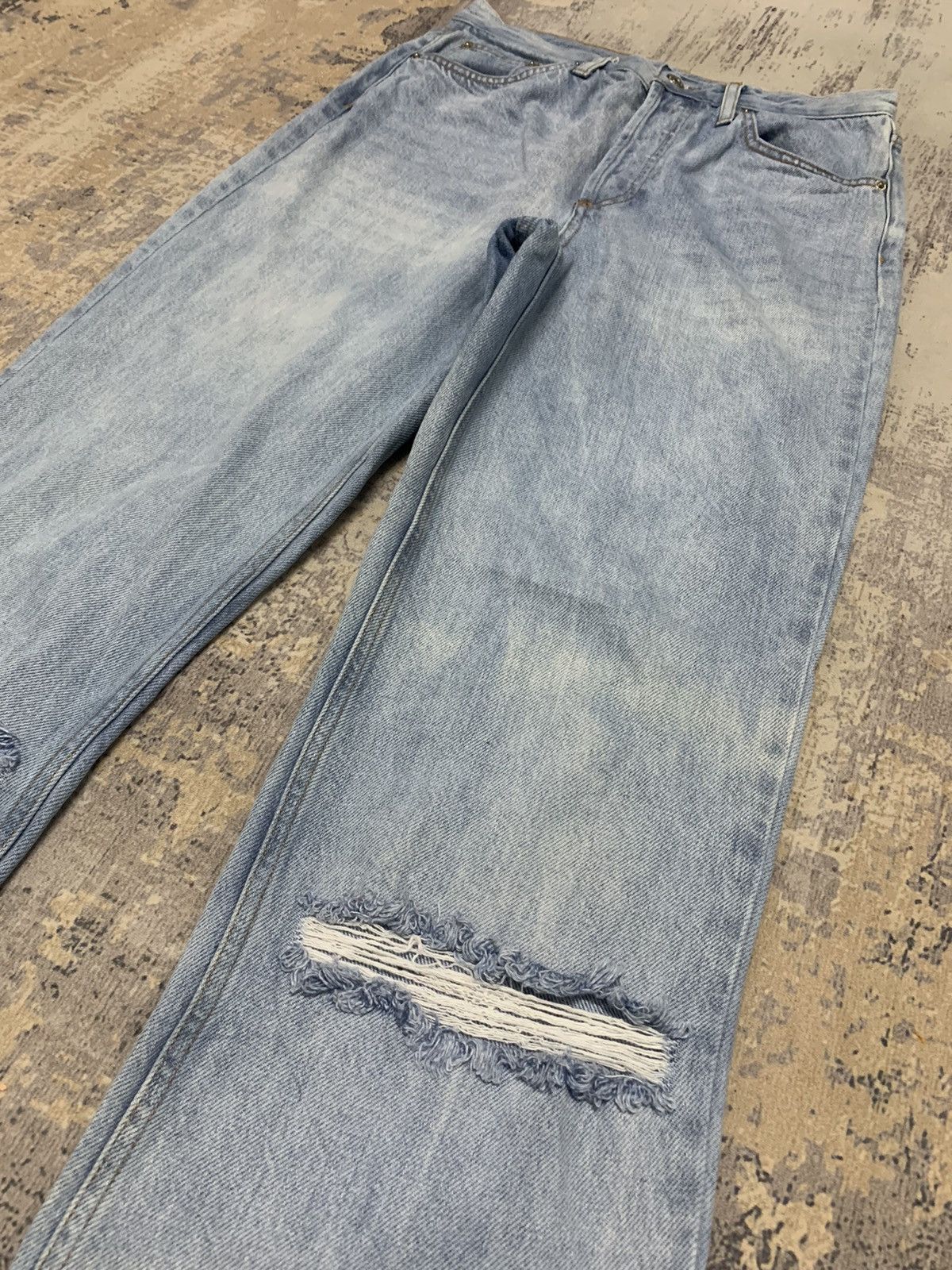 Hysteric Glamour Japanese Brand Distressed Denim High Rise Faded Blue Jeans Size US 30 / EU 46 - 7 Thumbnail