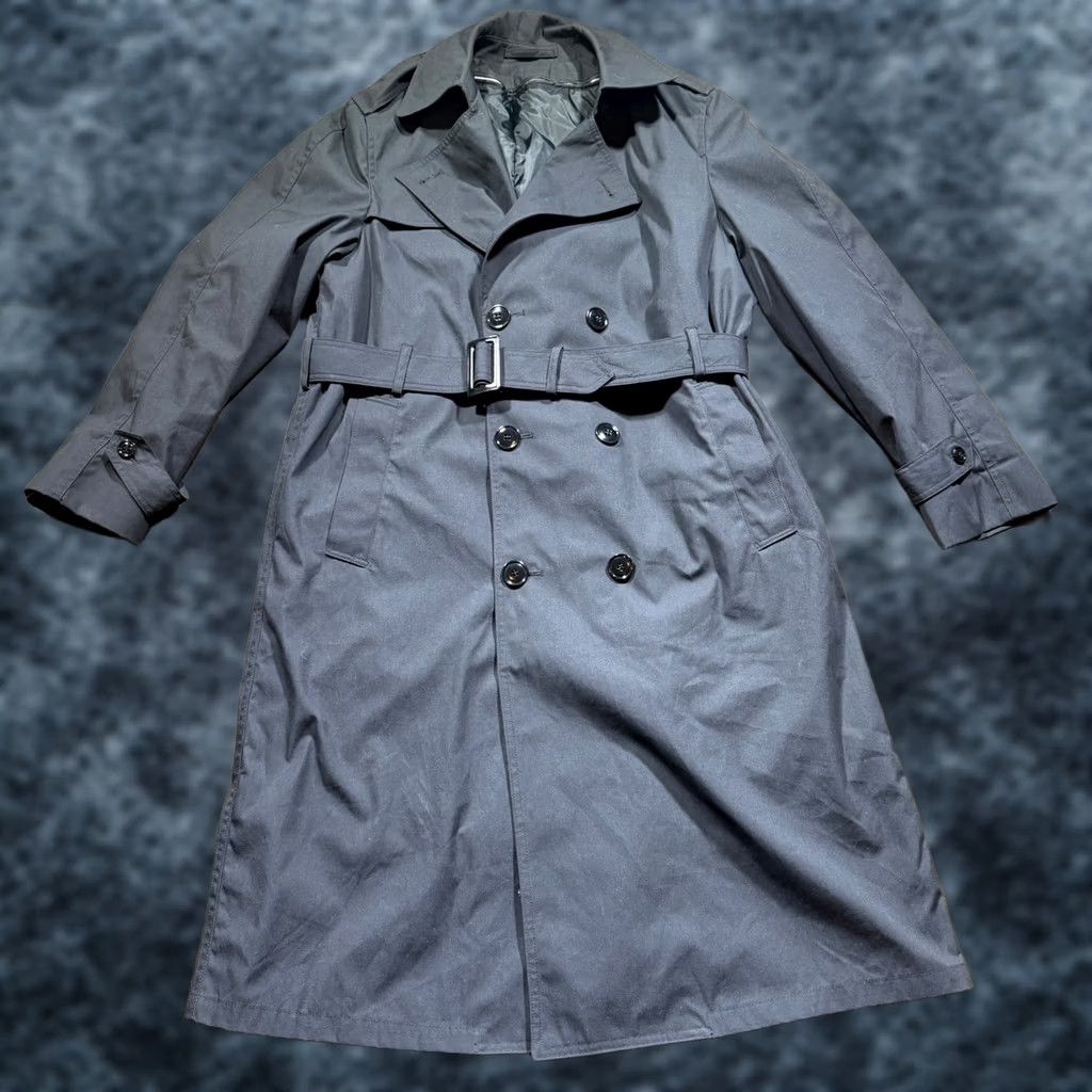 Vintage American Apparel Trench Coat Mens 40r Black Military All Weather Garrison Belted, Men's (Size Xxs)